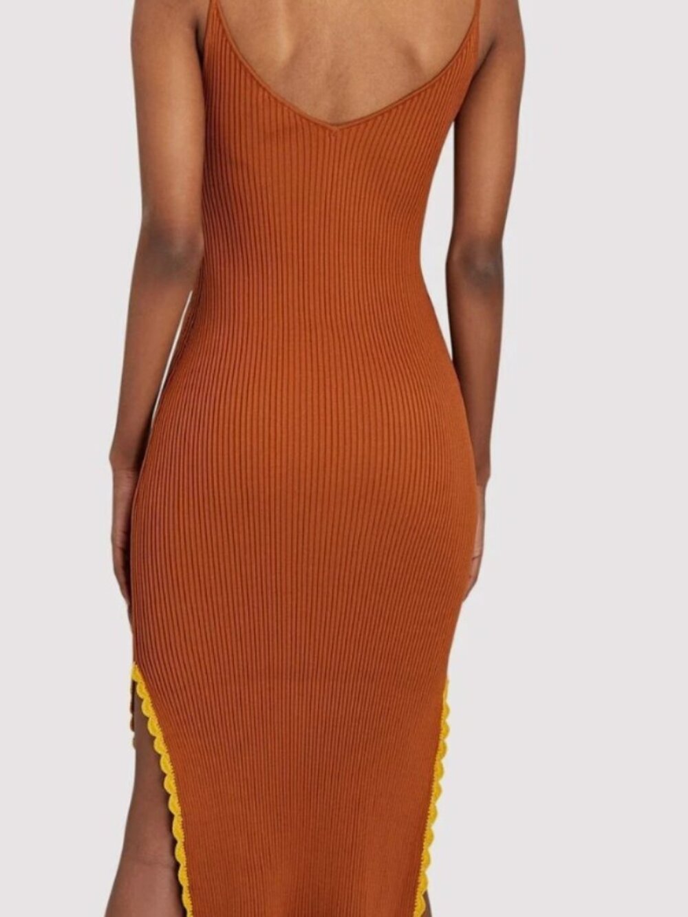 STAUD Pleasanton Midi Dress - color Tan Goldie - size small - Picture 2 of 6